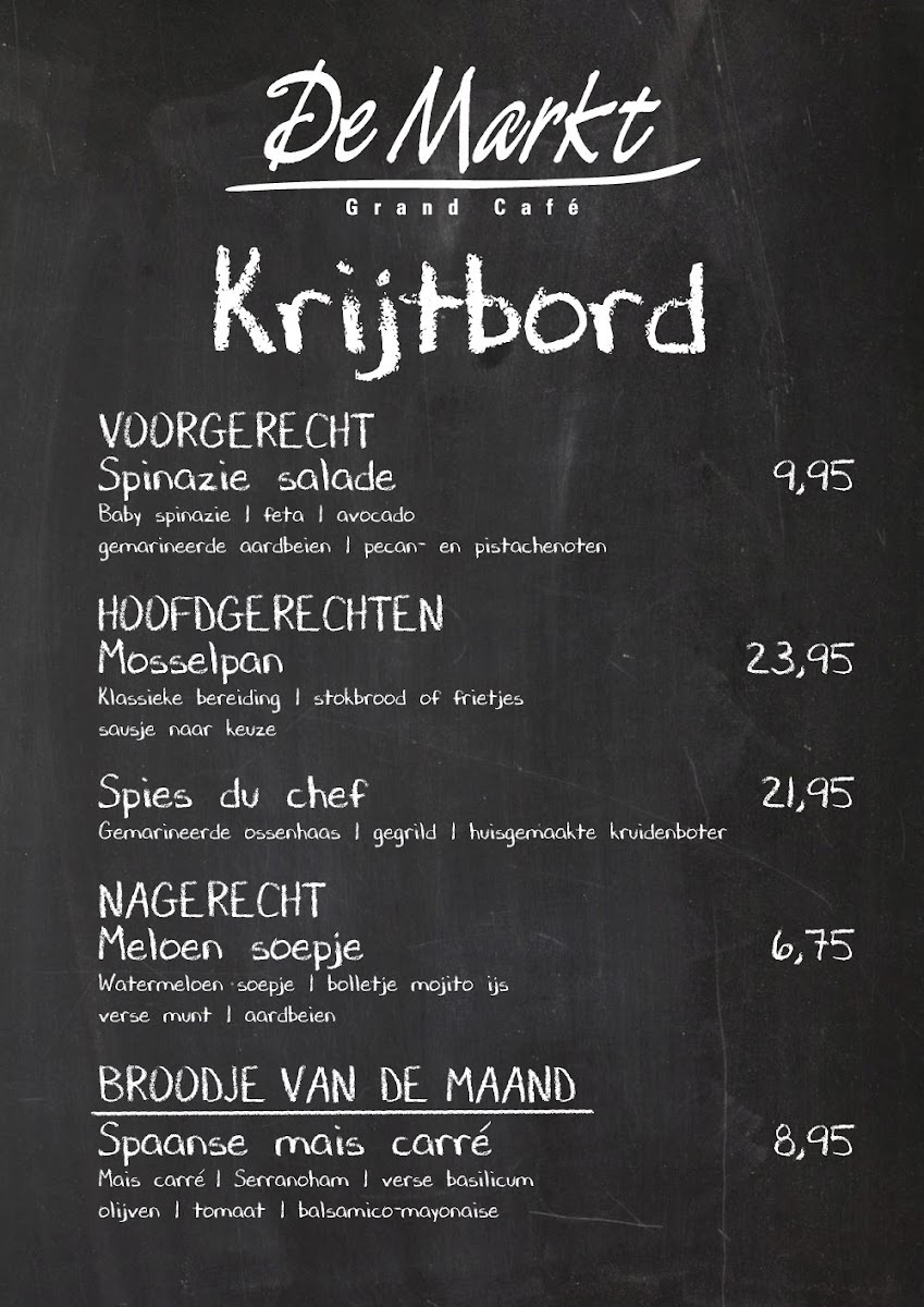 Menu Grand Café 'de Markt'-2